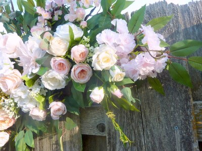Blush Pink and White Wedding Arch Flowers, Wedding Arbor Flowers - image5